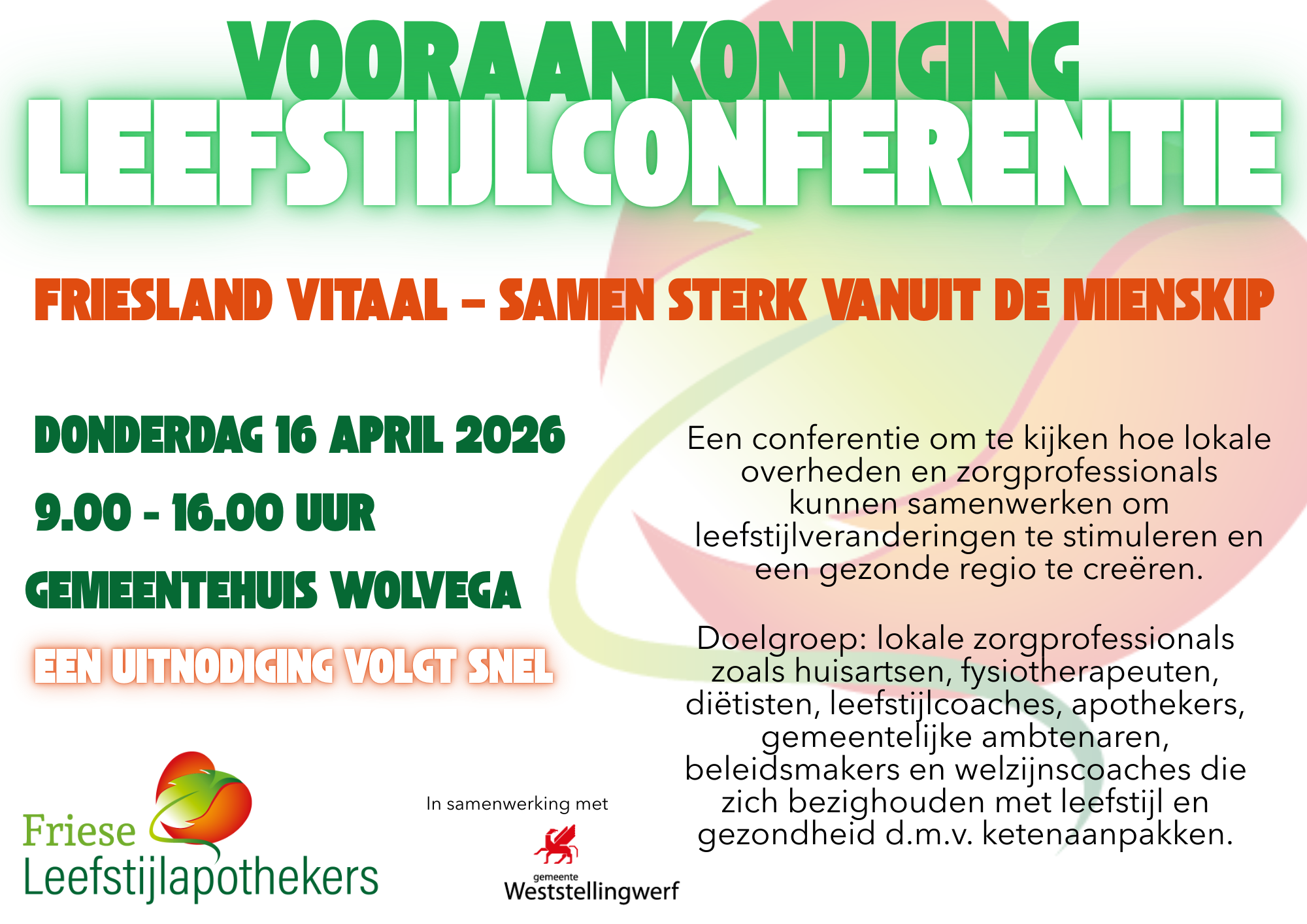 Save-the-date leefstijlconferentie 